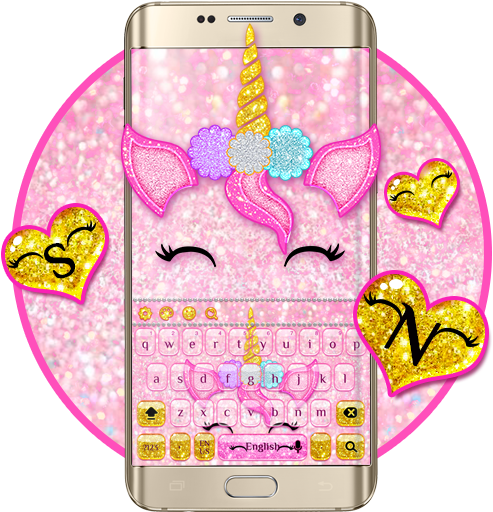 Pink Glisten Unicorn Keyboard Theme Apk By Make Live - Smartphone (512x512)