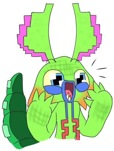 Excited Pixel Lizard By Sebass87 - My Sing Monsters Pixolotl (400x533)