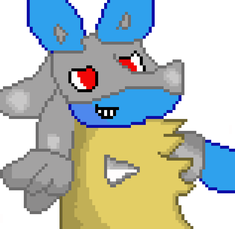 Lucario Pokemon Pixel Art (790x770)