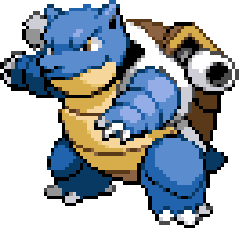 Pokemon Pixel Art Wartortle For Kids - Blastoise Pixel (500x478)