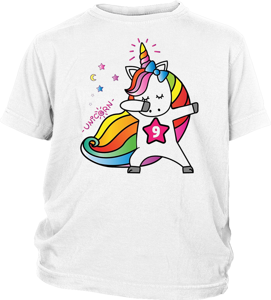 9th Birthday Shirt For Girl 9 Unicorn T-shirt October - Back To School, Preschool - District Youth Shirt (1000x1000)