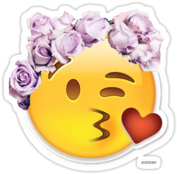Kiss Emoji Png Kiss Emoji Flower Crown - French Kiss Emoji (375x360)