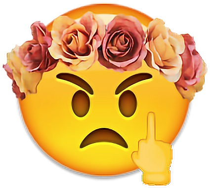 Emoji Flowercrown Mademoji Middlefinger - Yellow Flower Crown Png (440x460)