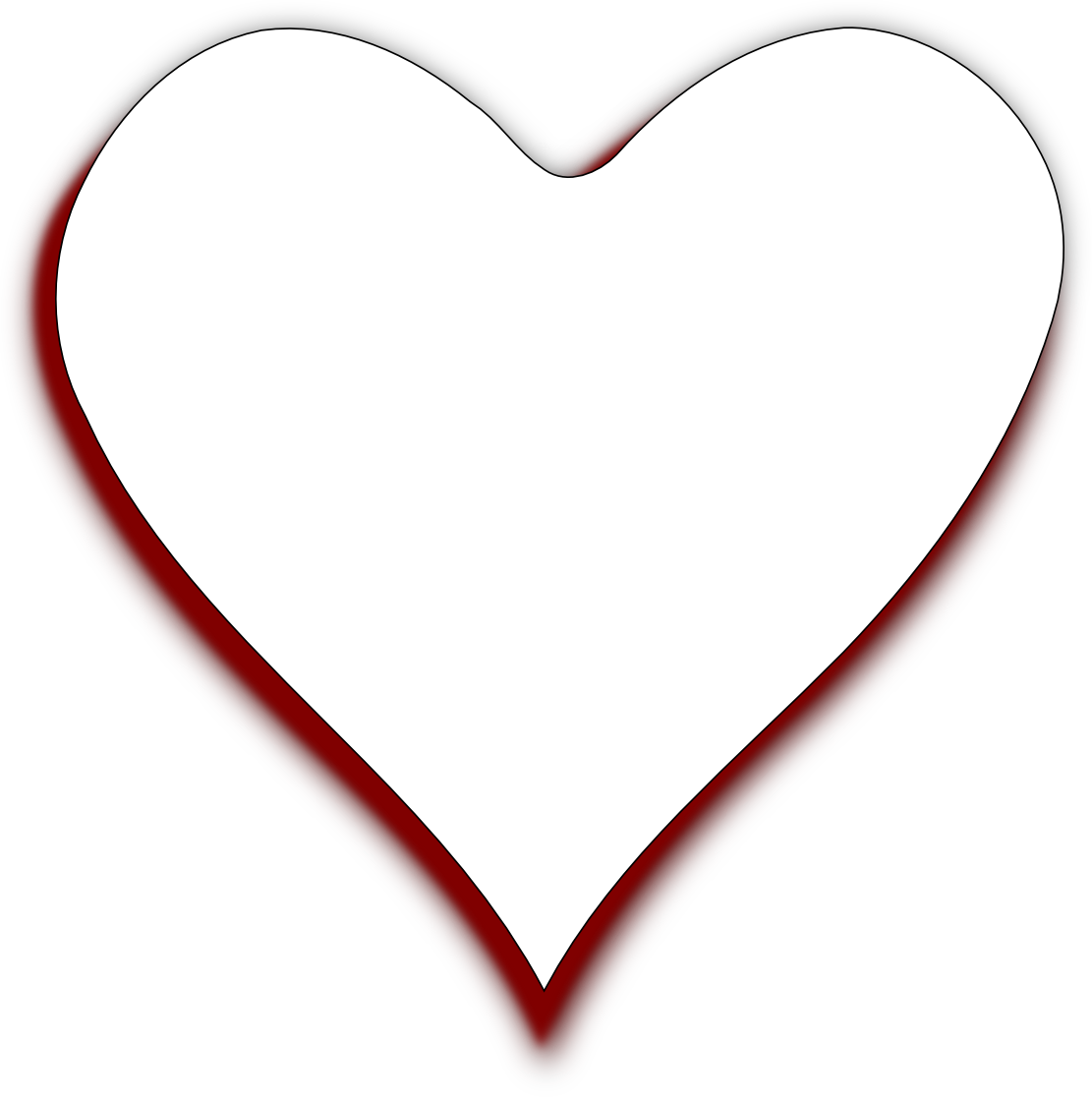 Heart Gloss Sheet Page Black White Line Art 555px - Heart With A Black Background (1111x1122)