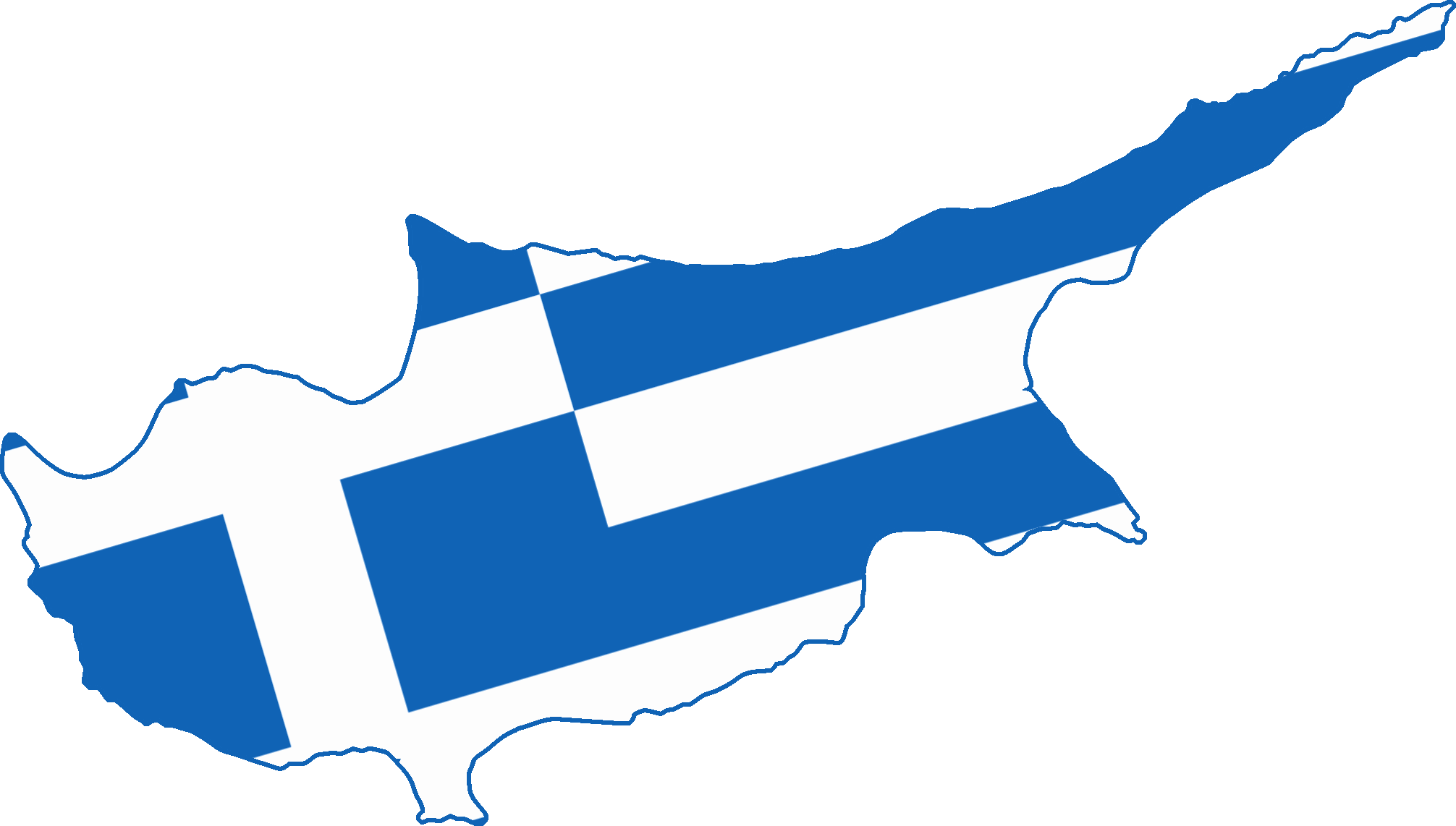 Flag Map Of The Cyprus - Cyprus Flag With Greece (2012x1142)