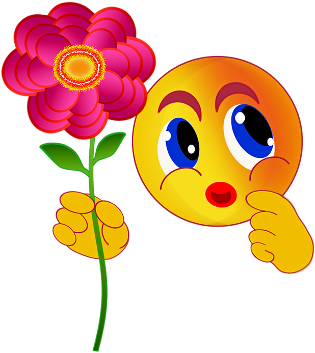 Flower Emoji Icons - Emoticones Regalando Flores (642x720)