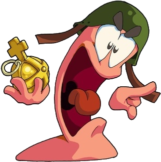 Worms Clipart Cartoon Character - Worms Open Warfare 2 (350x348)