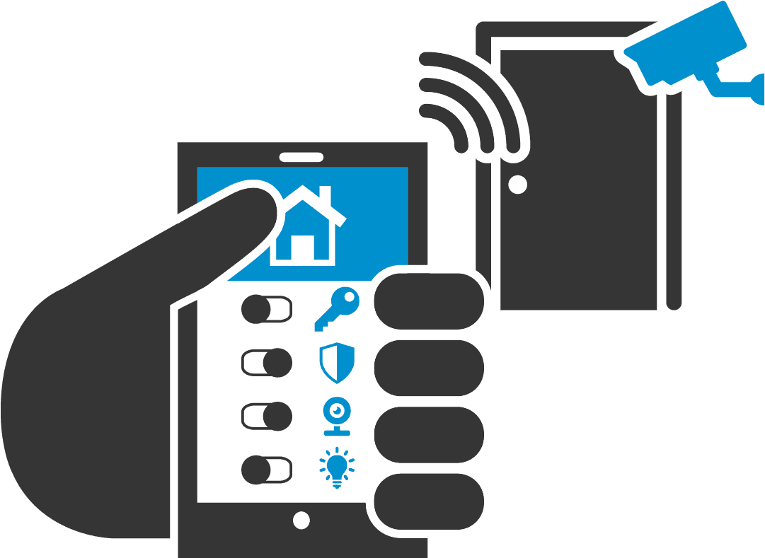 Home Automation Kits Home Security System Alarm Device - Smart Home Icon Png (1093x802)