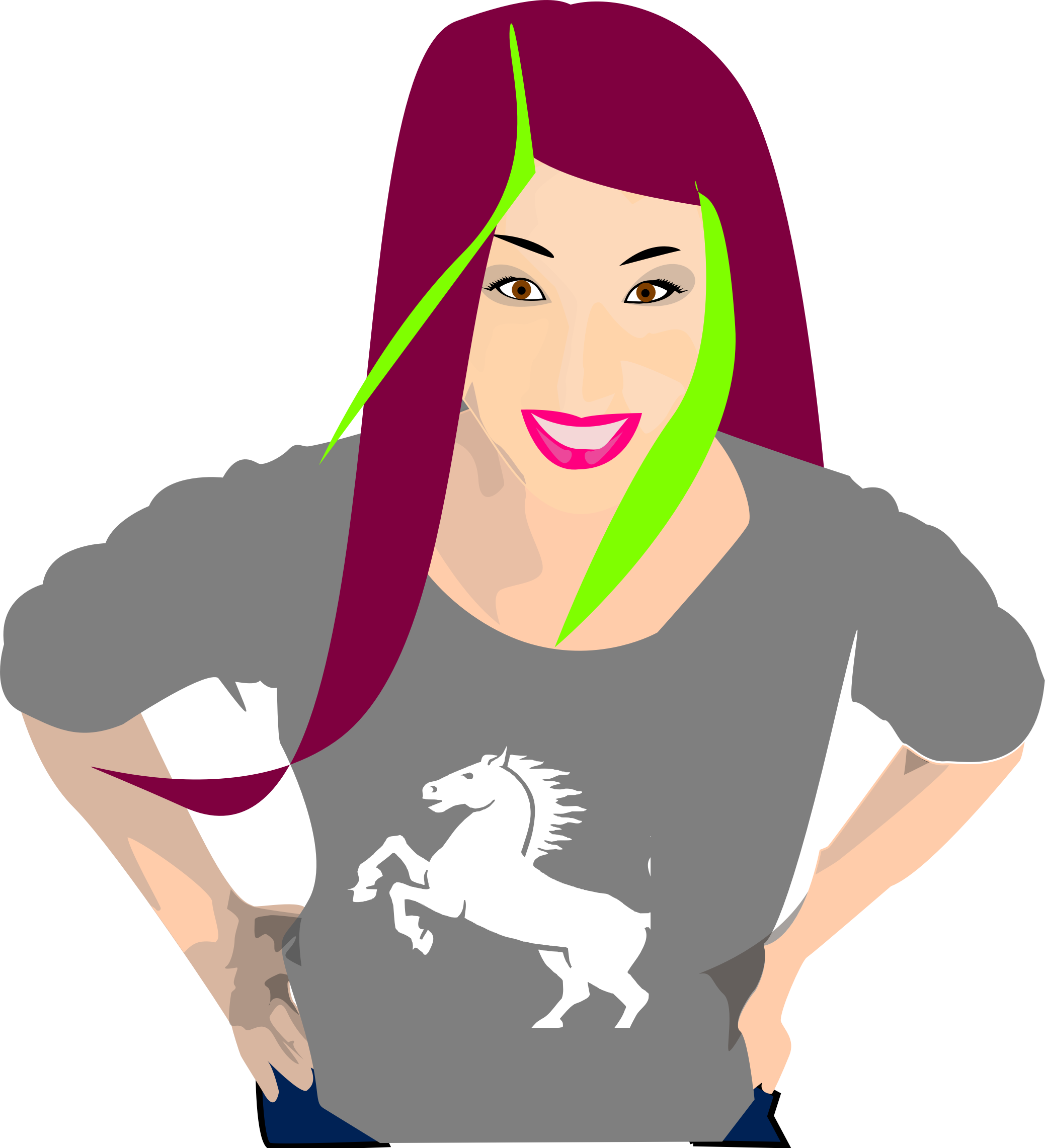 Girl 3 - Clip Art (2077x2282)