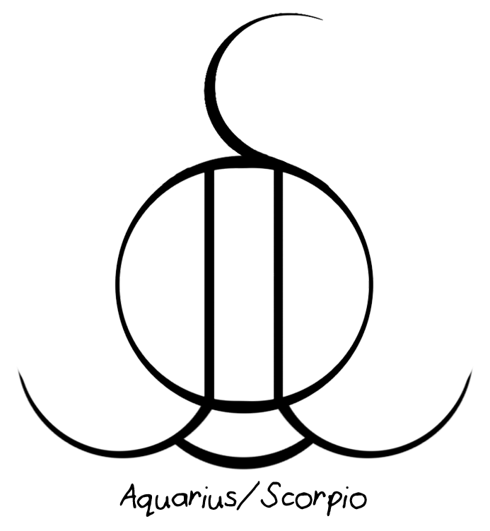 “aquarius/scorpio” Sigil Requested By Anonymous - Line Art (750x750)