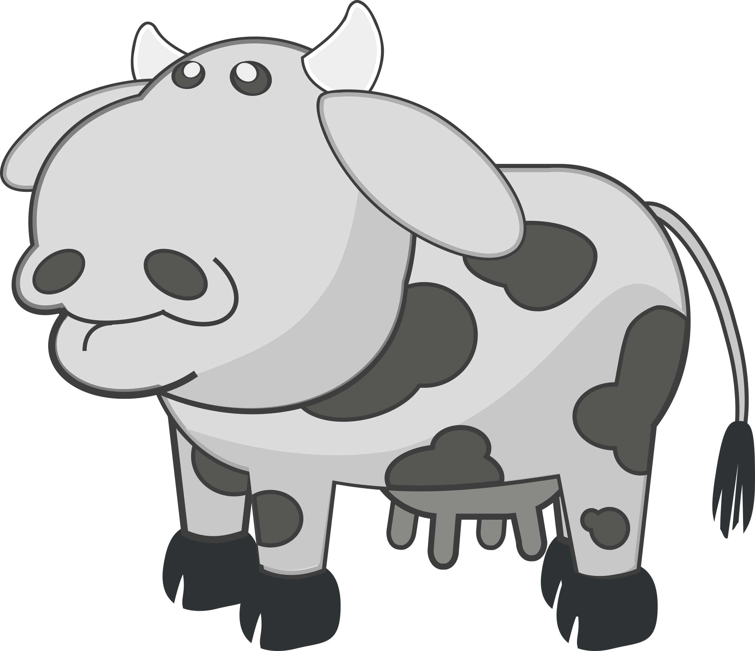 This Free Icons Png Design Of Gray Cow - Moving Pictures Of Cartoon Animals (2400x2070)