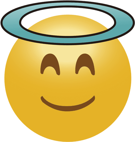 Emoji Face Clipart Transparent - Emoticono Angel (512x512)