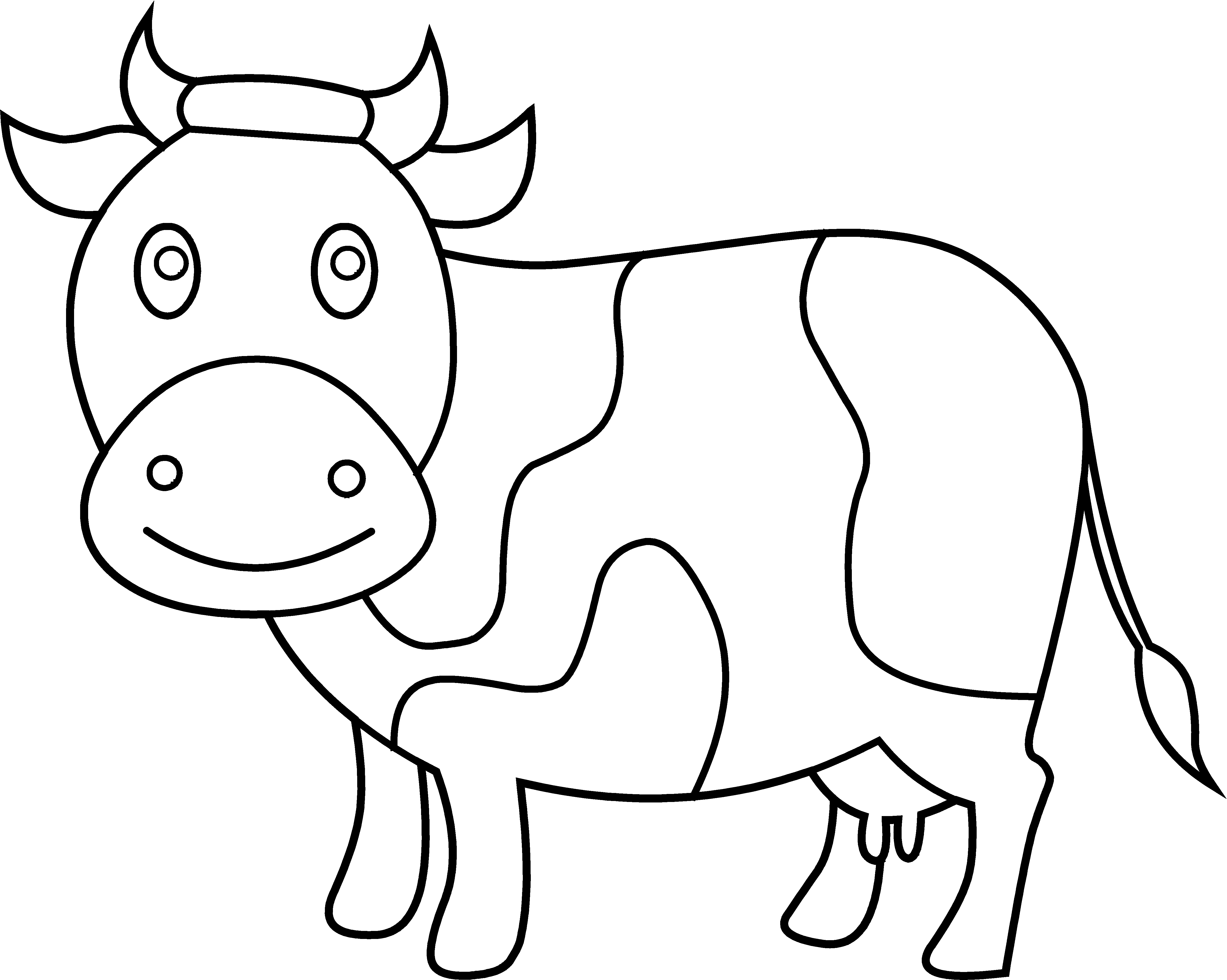 Cow Clip Art - Clip Art Of Cow In Blackwhite (5053x4035)