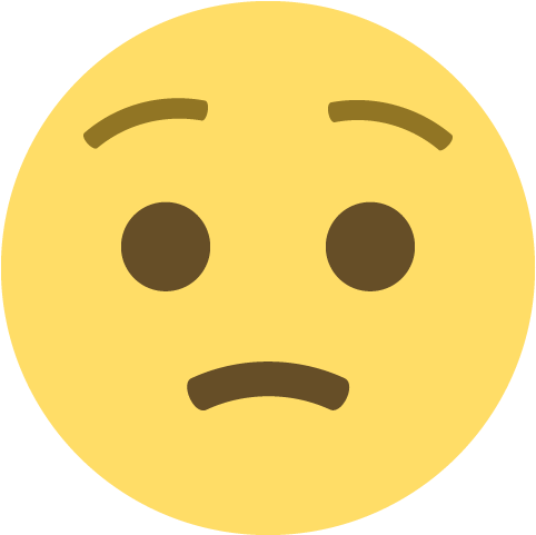 Worried Face Emoji Emoticon Vector Icon - Keyboard Shortcut (512x512)