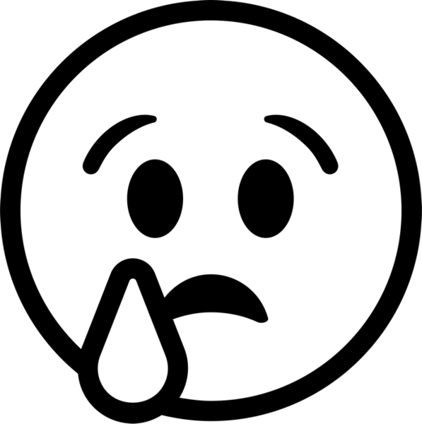 Crying Face Emoji Rubber Stamp - 37.5°c No Namida (597x600)