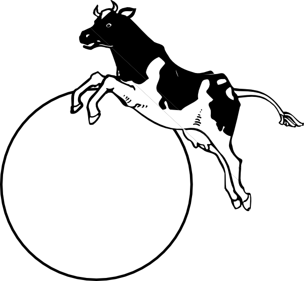 Cow Jumping Over Moon Clip Art At Clker - Cow Jumping Over The Moon Clip Art (600x554)