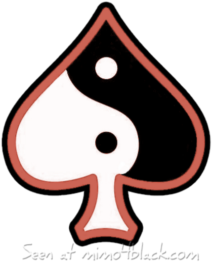 A Feminine Queen Of Spades Symbol With A Ying Yang - Queen Of Spades Shot Glass (530x530)