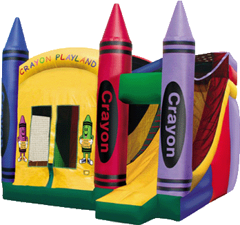 Crayon Playland Bounce House & Slide Combo - Crayon Bounce House (361x340)