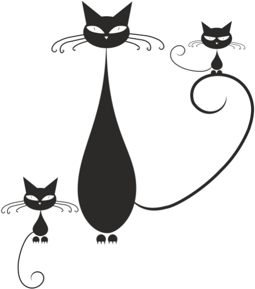 Szablon Malarski Kot - Black Cat Shower Curtain (600x600)