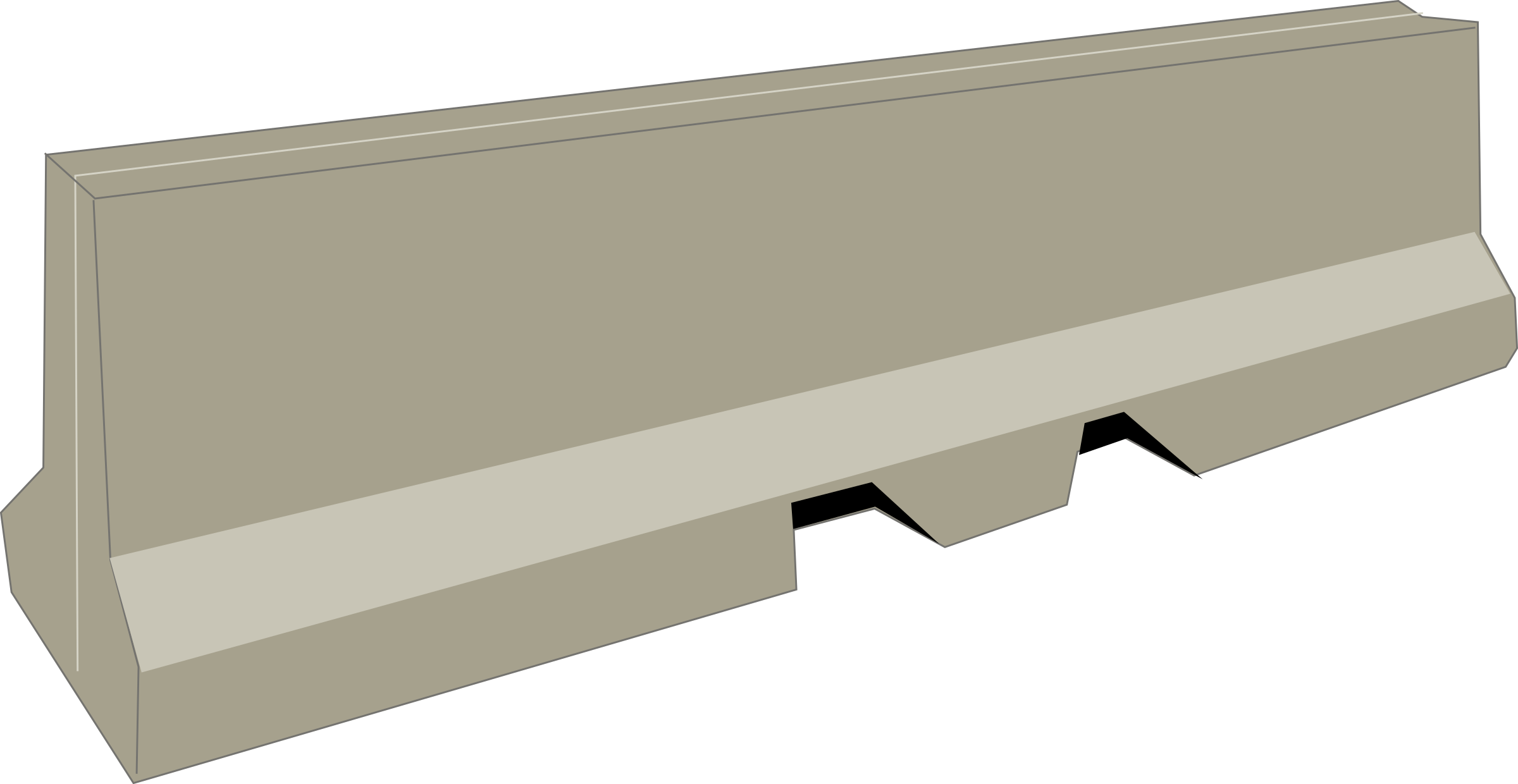 Jersey Barrier Wall Traffic Barrier Concrete Clip Art - Traffic Barrier Png (2400x1240)