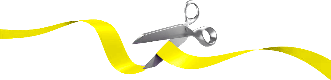 About Ribbon Cuttings - Scissors Ribbon Cutting Png (1088x263)