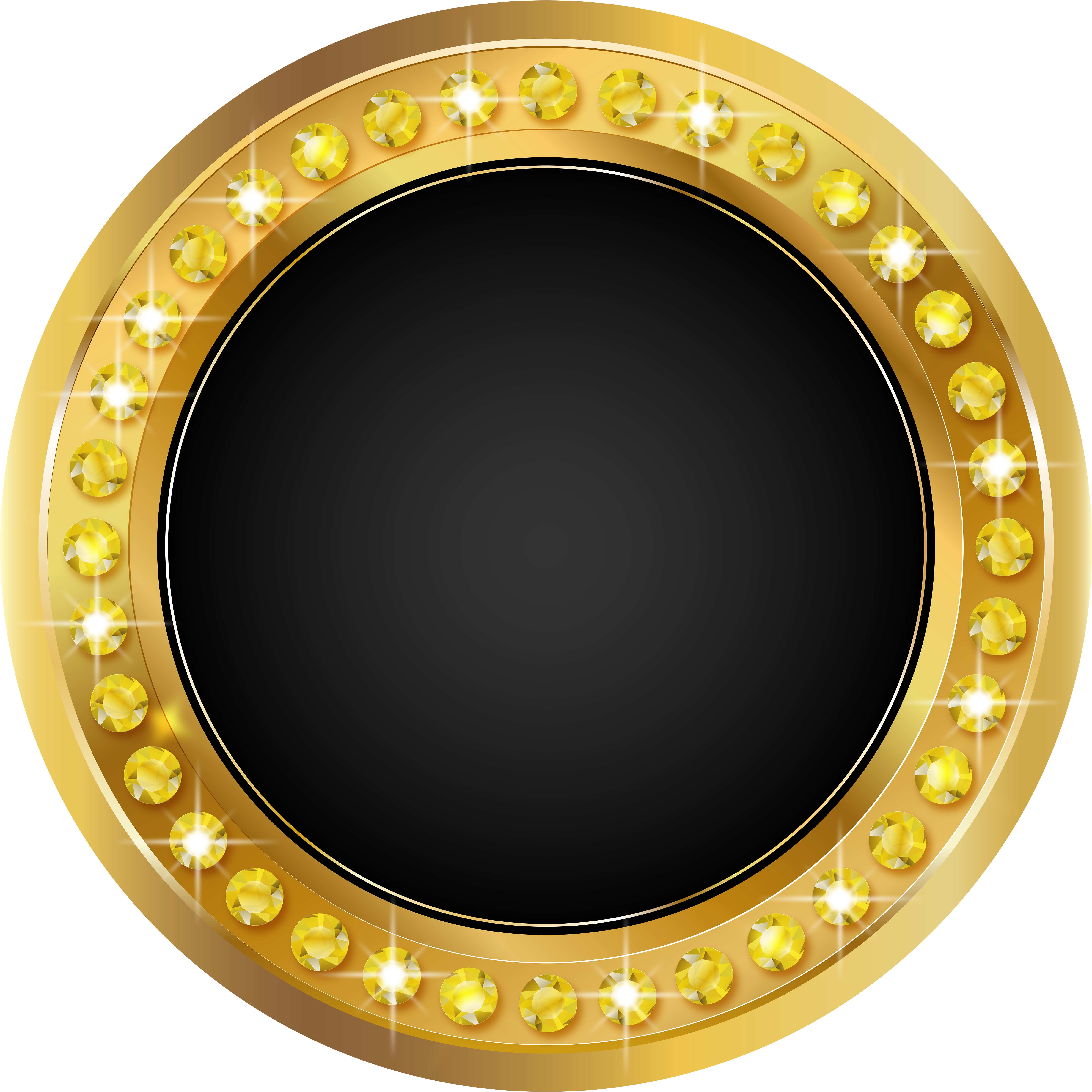 Seal Gold Black Png Transparent Clip Art Image - Red And Gold Circle Logo (5940x6000)