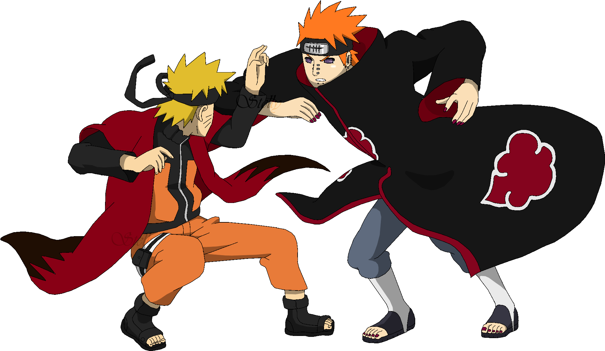 Naruto Clipart Happy Transparent - Naruto Vs Pain Render (2000x1180)
