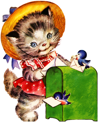 Vintage Greeting Cards - Kitten (404x500)