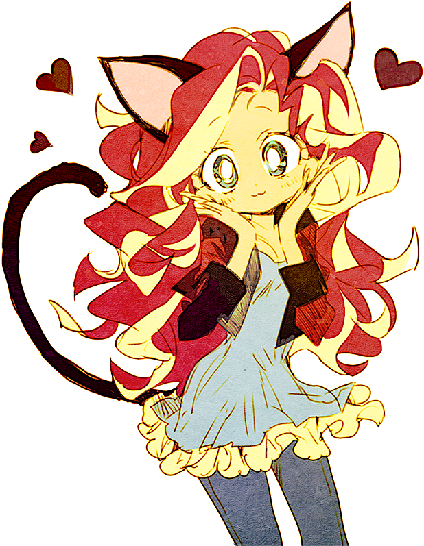 Sunset Shimmer Rainbow Dash Twilight Sparkle Fictional - Sunset Shimmer As A Cat (660x843)