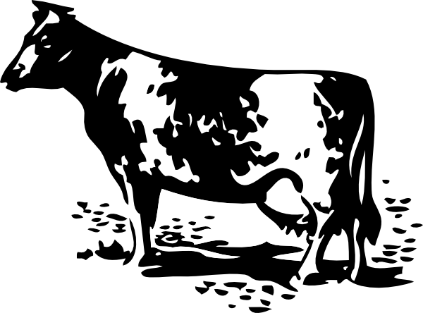 Free Vector Standing Cow Clip Art - Thewatsonshop Welcome To The Farm Burlap Pillow (600x444)