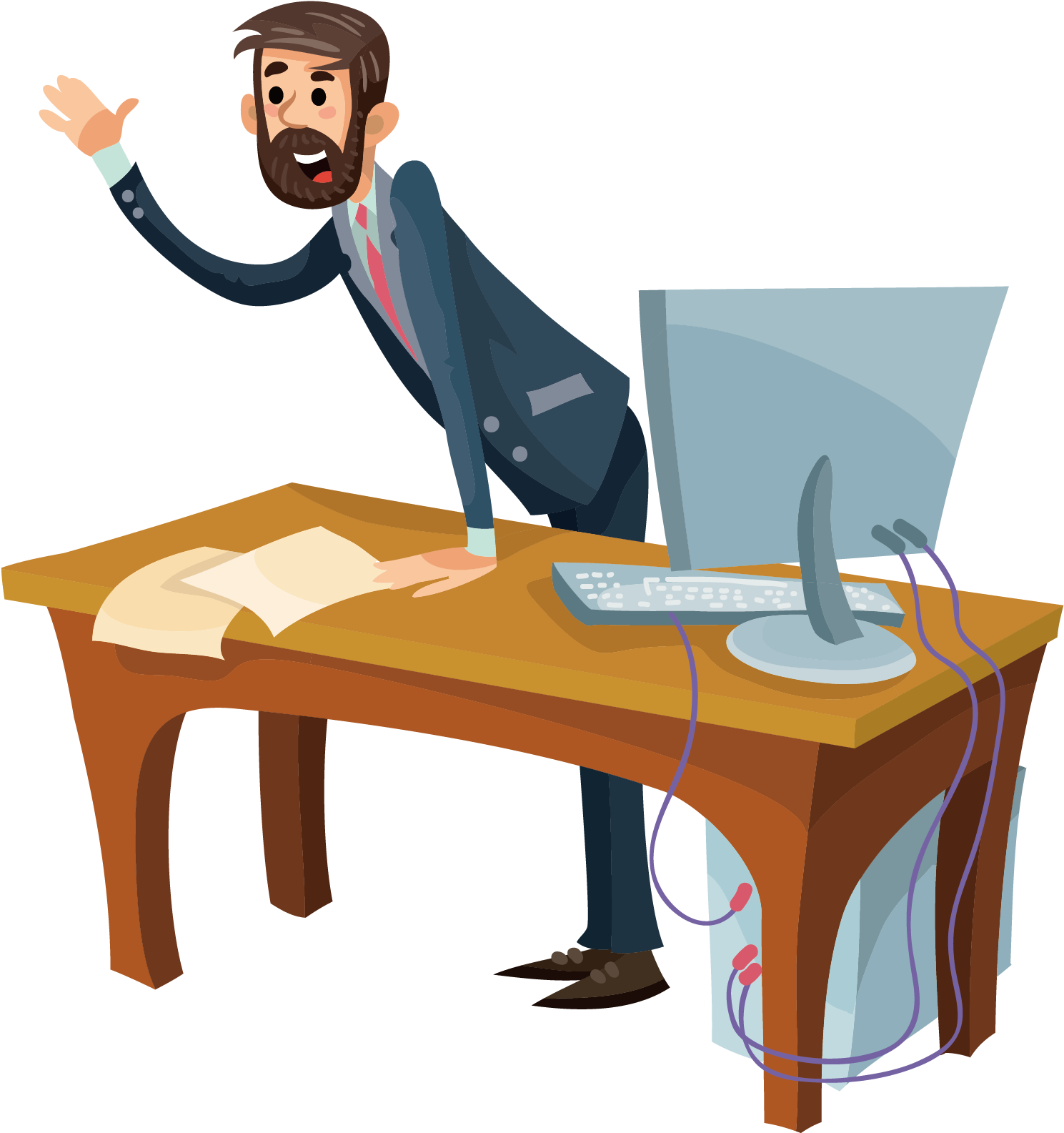 Office Stock Illustration Photography Illustration - Png Hombre Animado Usando Computadora (1667x1667)