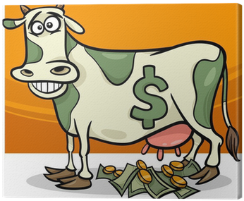 Cash Cow Saying Cartoon Illustration Canvas Print • - Cash Cow (400x400)