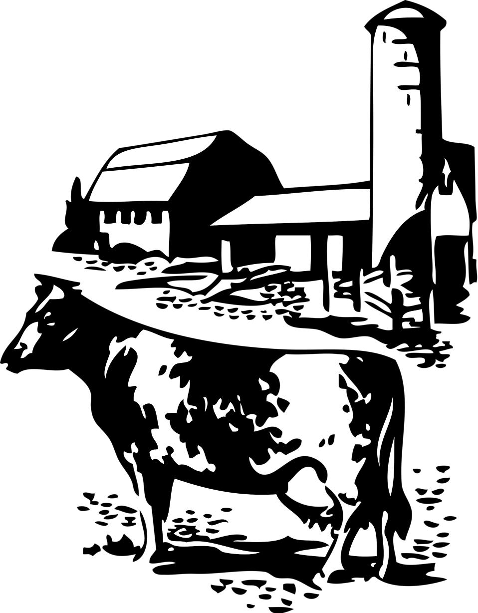 Cow And Farm Clip Art (958x1228)