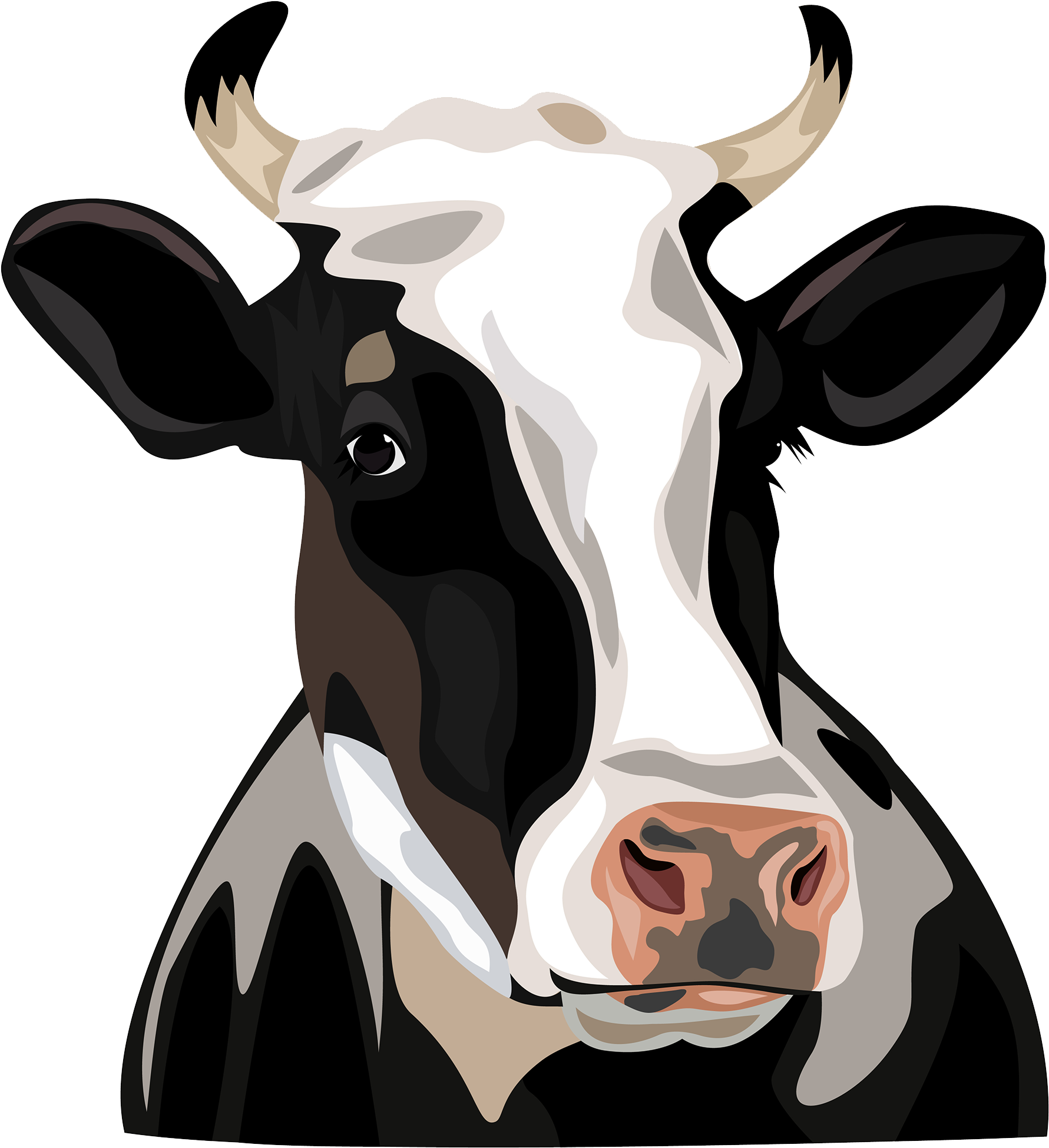 Holstein Friesian Cattle Clip Art - Holstein Cow Head (2000x2000)
