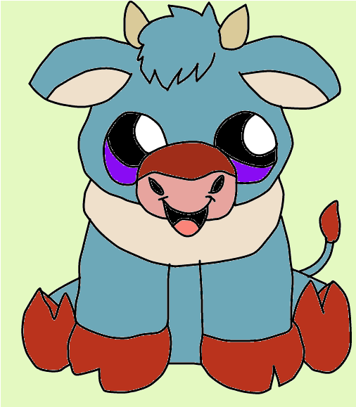 Webkinz Blue Bison Calf Drawing By Lpscat123 - Cartoon (505x598)