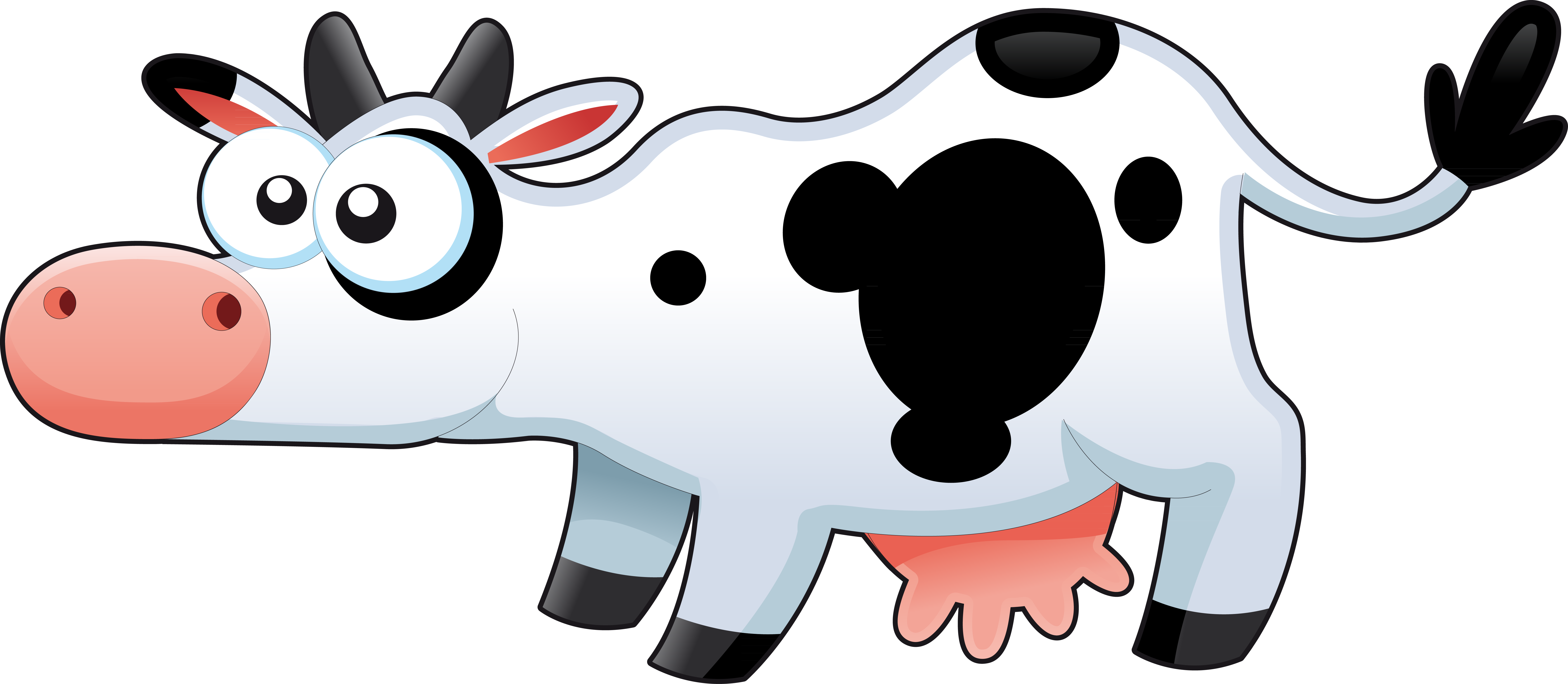 White Park Cattle Holstein Friesian Cattle Calf Milk - Cartoon Cow Shower Curtain (7472x3262)