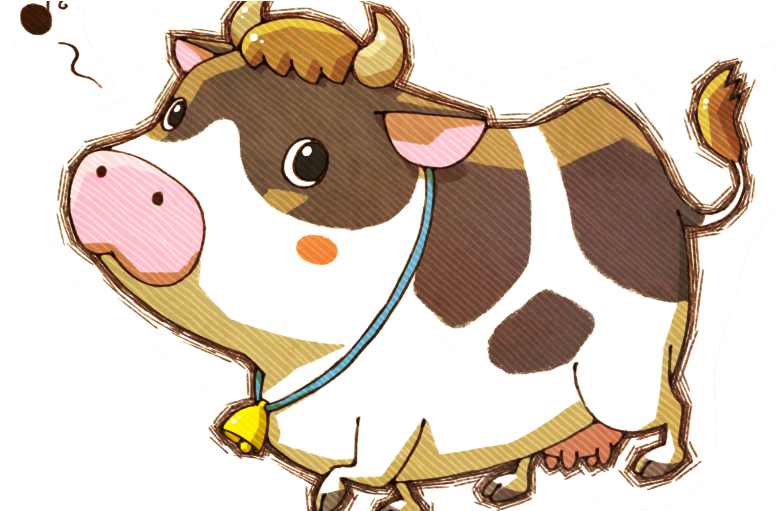Story Of Seasons Cow - Harvest Moon Cow Png (825x510)