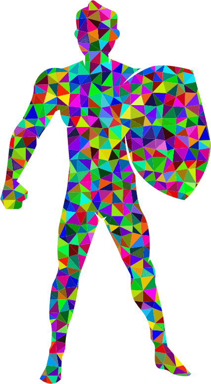Shield Pattern Ermine Clipart Icon Png - Bunte Prismatische Katze, Die Tatze Leckt Stoff Servietten (426x774)