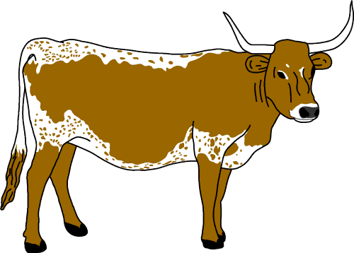 Cow Clipart Cow Horn - Longhorn Clipart (500x358)