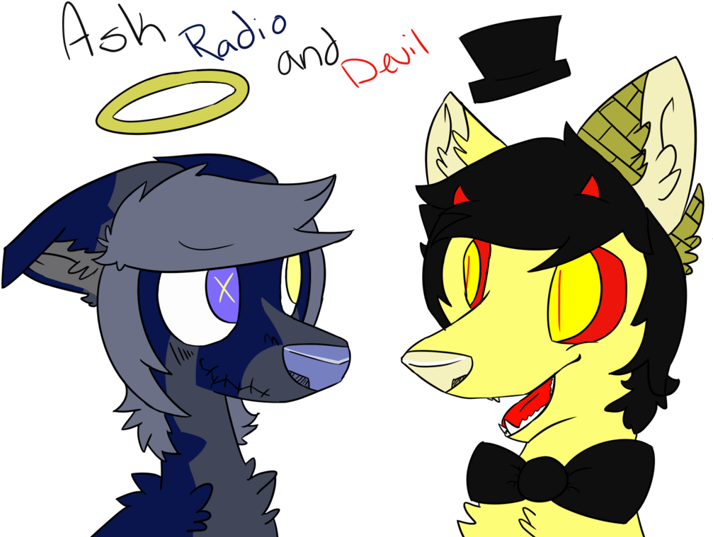 Ask Radio And Devil By Angel Devil Shoulder - Cartoon (1024x768)