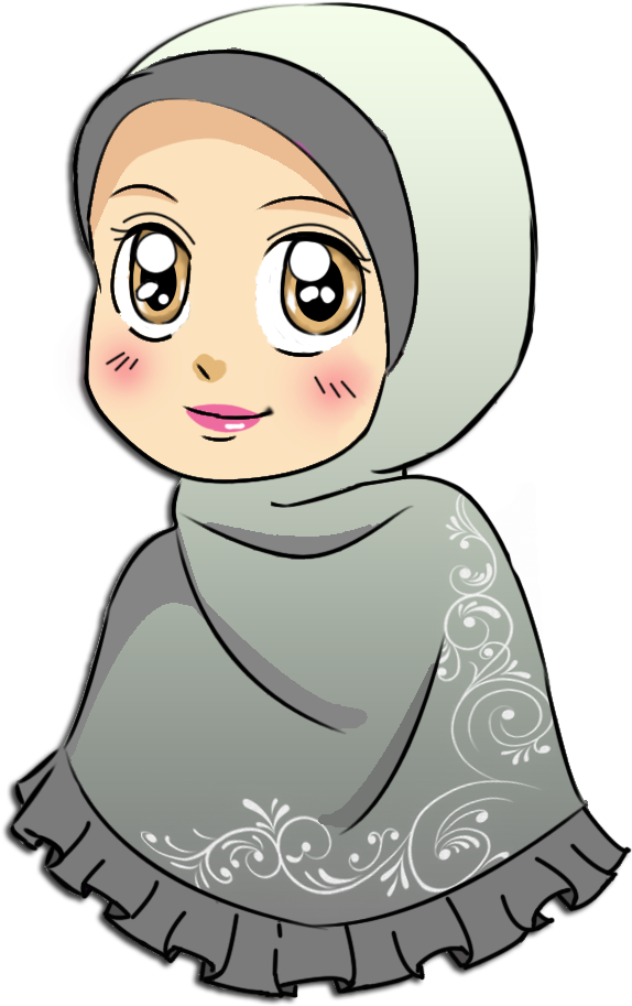 Muslim - Tudung Clipart (586x1000)