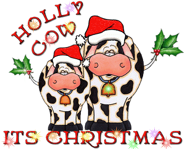Christmas Cow Cliparts - 4 Days Till Christmas (380x319)