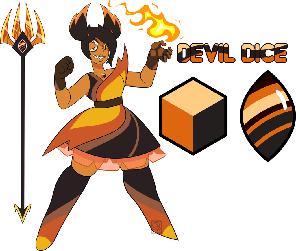 Goldblockingot Comm- Devil Dice By Xombiejunky - Gem Ocs (1024x868)
