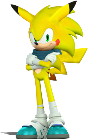 That Yellow-armed Devil By Lorded - Sonichu Blue Arms (336x489)