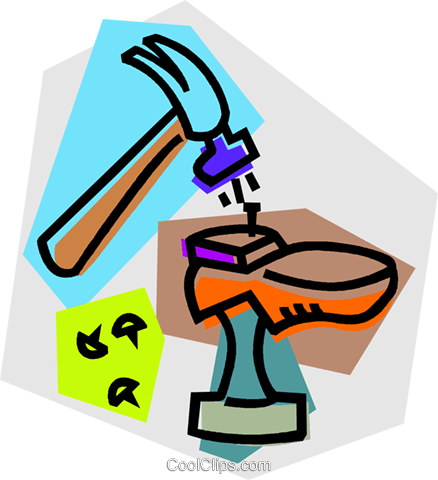Shoe Repair Royalty Free Vector Clip Art Illustration - Shoe Repair Clip Art (438x480)