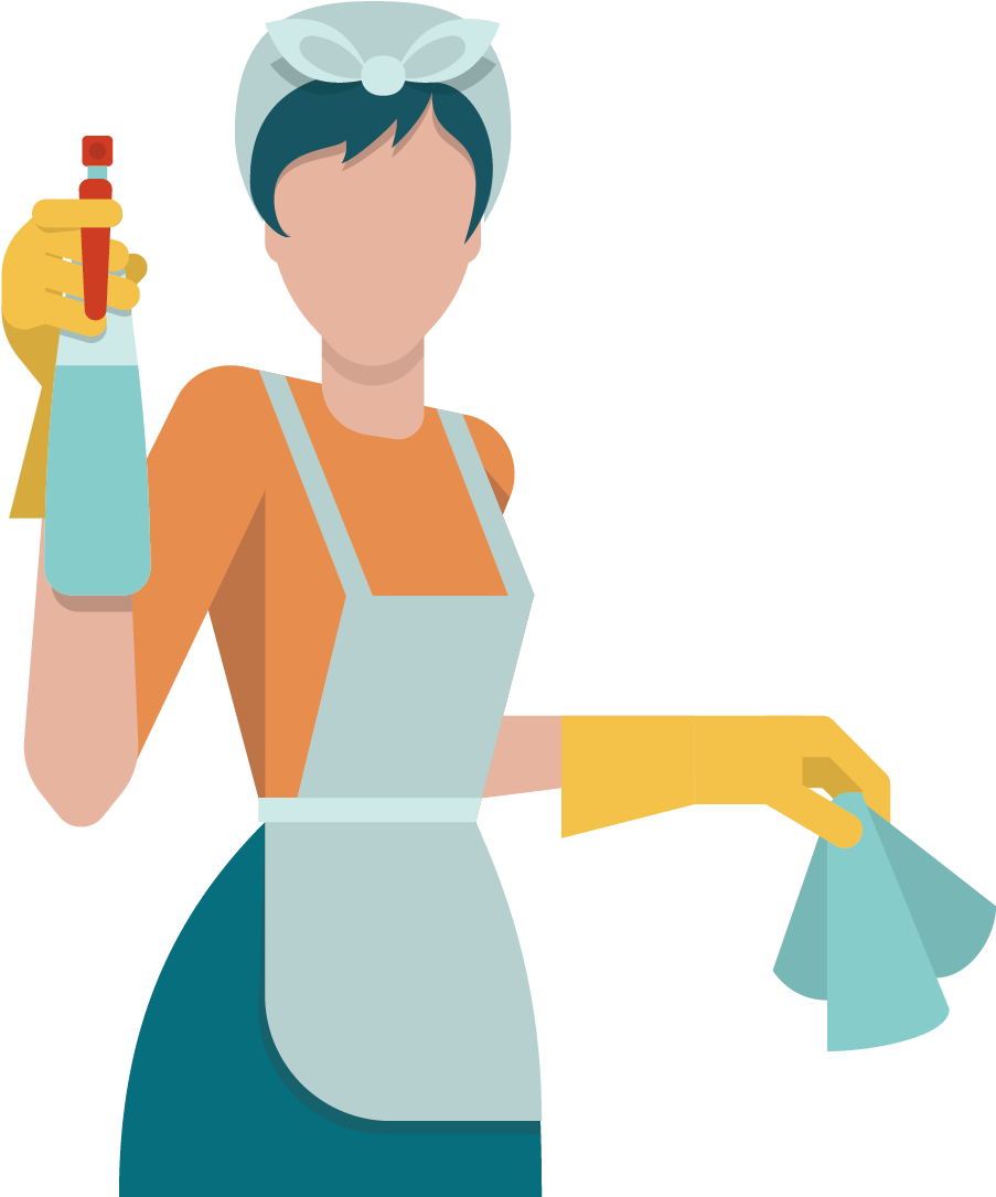Flat Pack Kitchen Woman - Kitchen Cleaning Icon (1240x1276)