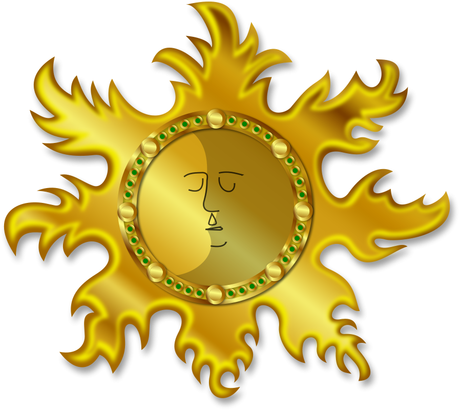Sun And Moon Clipart Vector Clip Art Online Royalty - Sun And Moon Clipart Png (900x804)