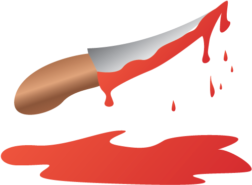 Knife Clipart Horror - Cartoon Knife With Blood Png (512x512)