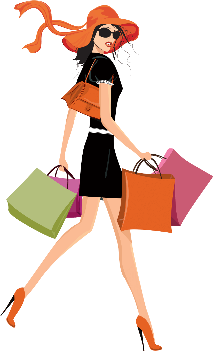 Shop Caracol Silver - Shopping Girl Transparent Background (850x1361)