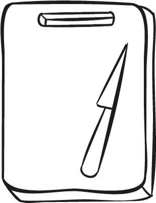 Cutting Board With Knife Vector - Cutting Boards Clip Art (400x400)